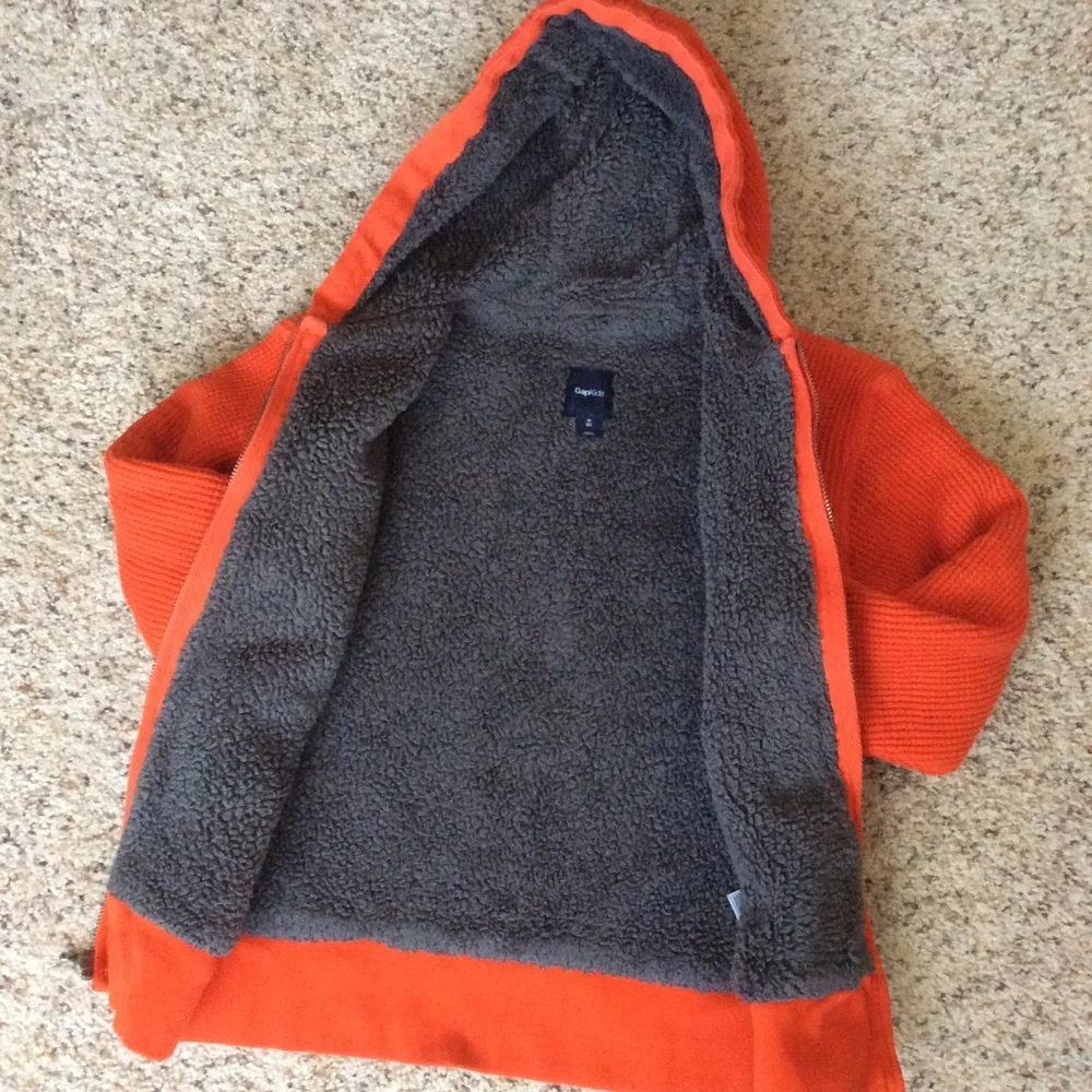 Gap Youth Ultra Cozy Sherpa Fleece Lined Sweatshirt Hoodie Jacket Size 8
